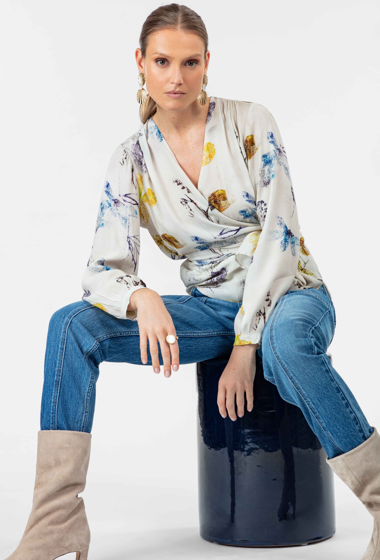 Blouse cache-coeur Orion en crêpe 5