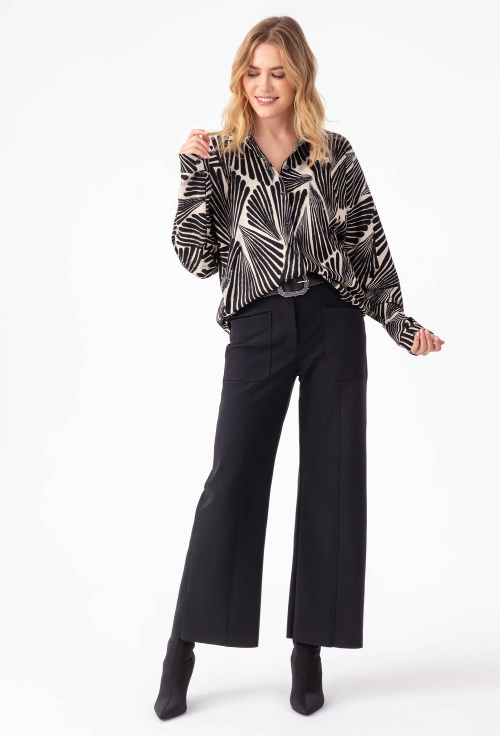 Pantalon droit Milan noir en jersey technique 5