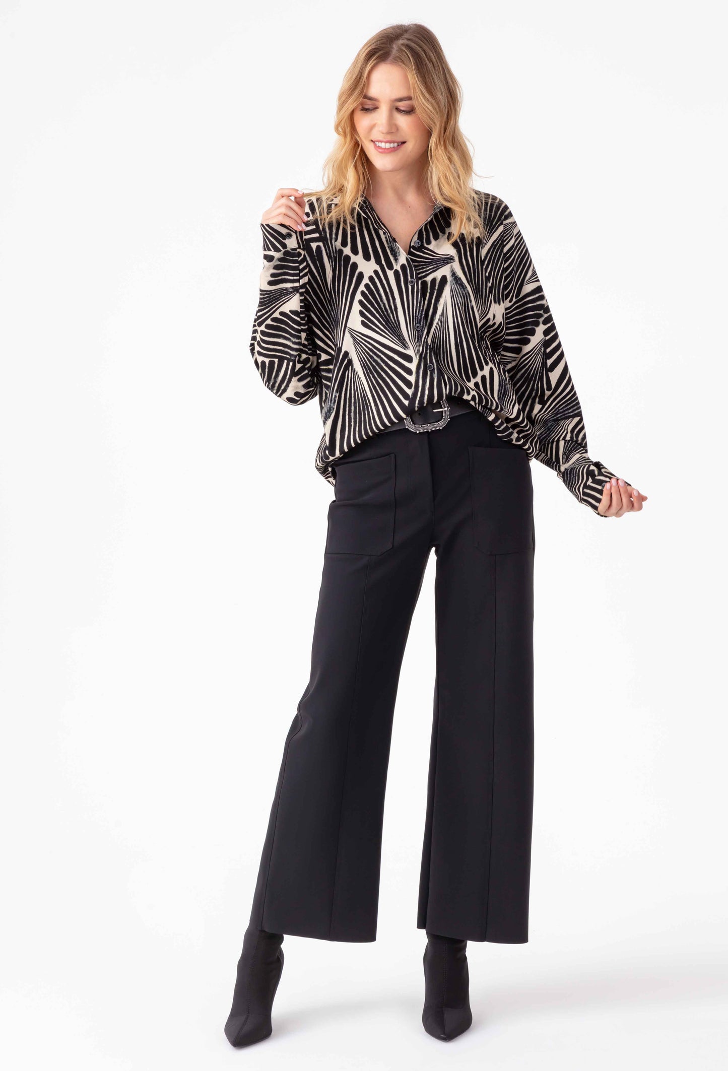 Pantalon droit Milan noir en jersey technique 5