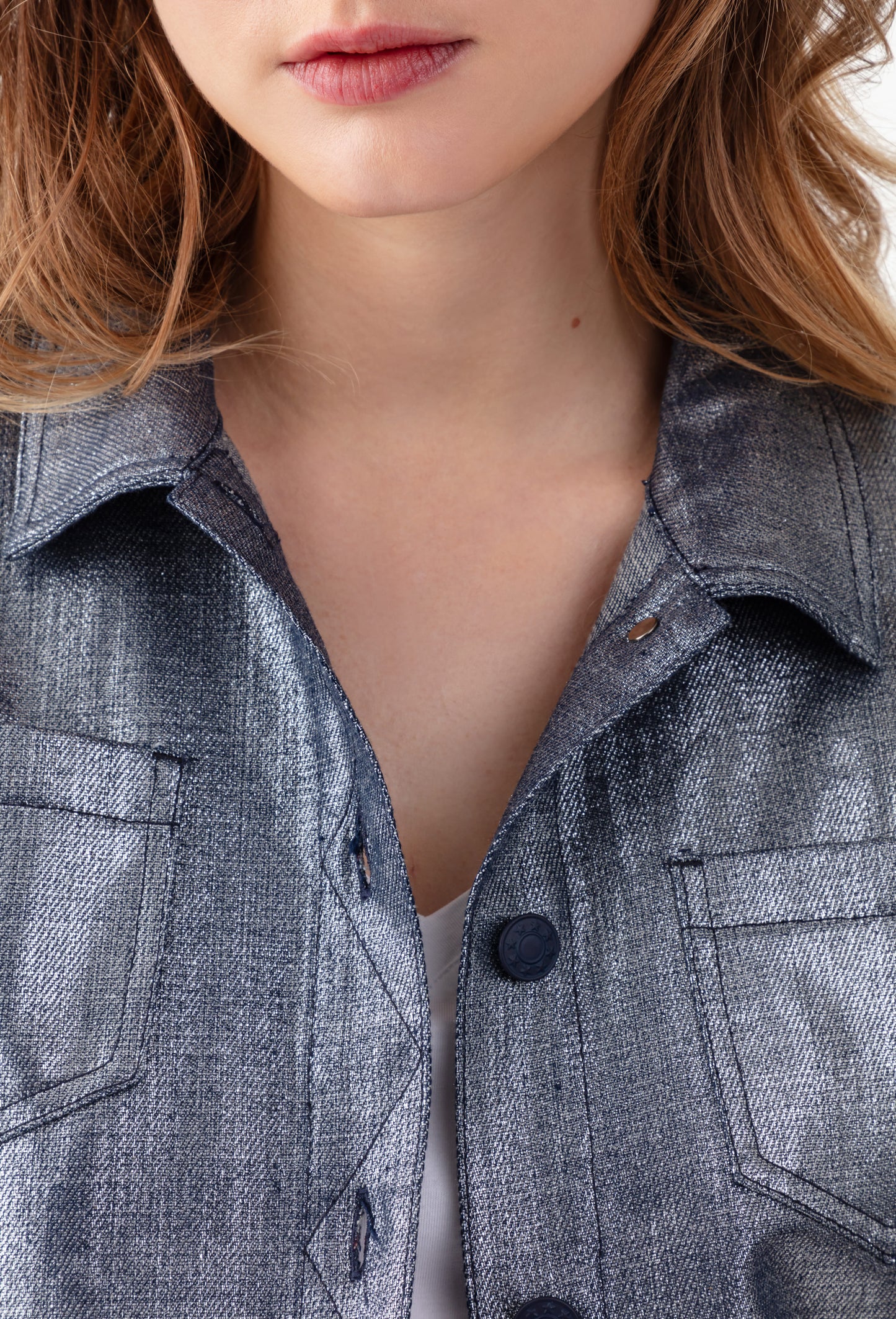 Blouson lamé argent Selene 2