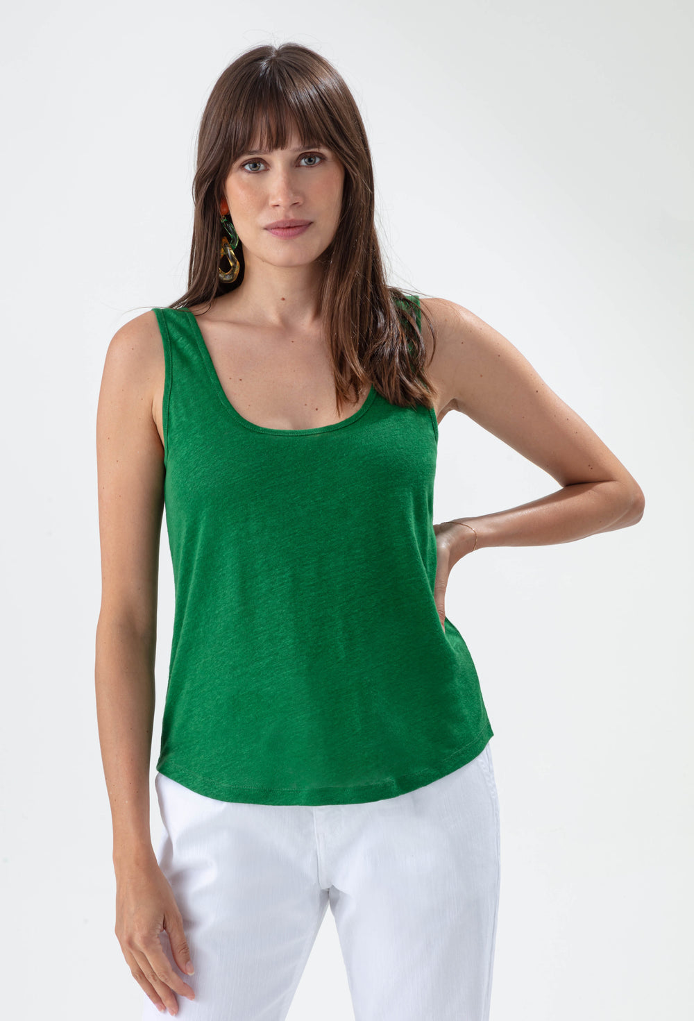 Débardeur Sienna vert 100% lin 1