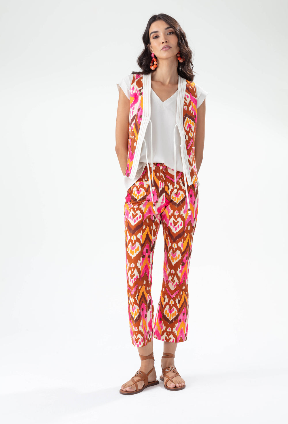 Pantalon Bengale coupe bootcut imprimé ikat 1