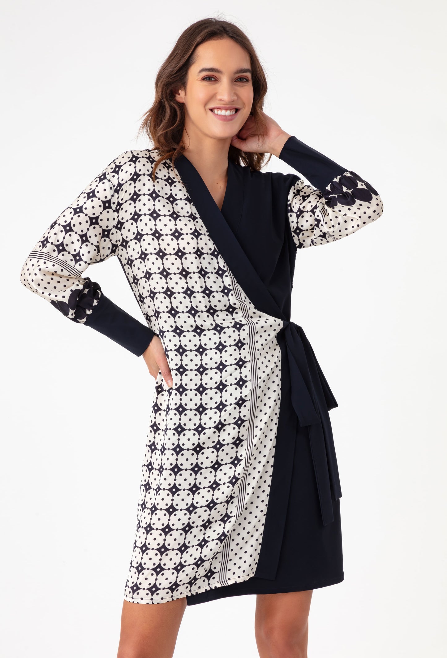 Robe portefeuille Viviane en jersey technique 1