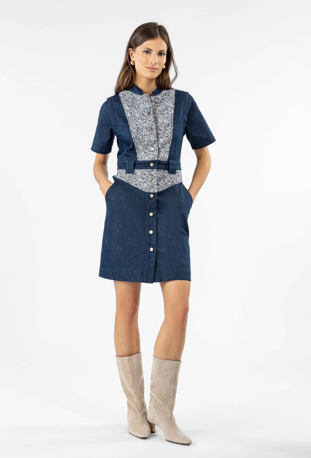 Robe courte Kristen en denim brut 4