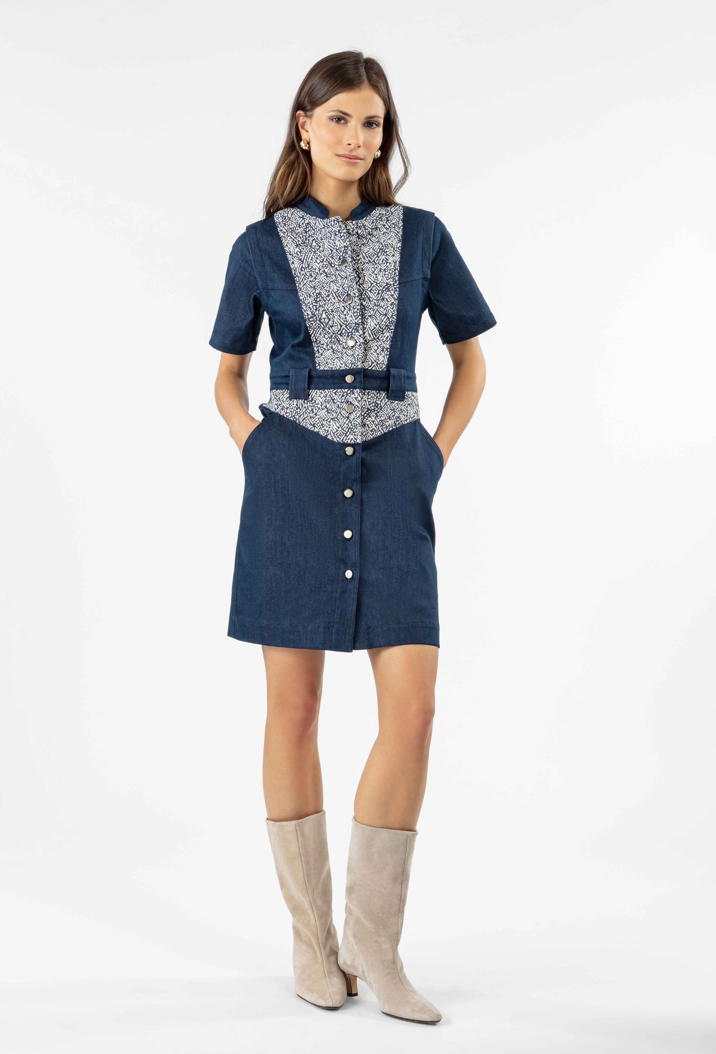 Robe courte Kristen en denim brut 4