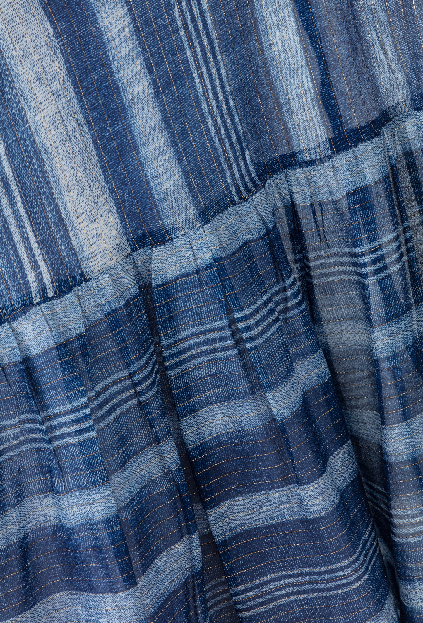 Robe Dune à rayures saphir et gold 3