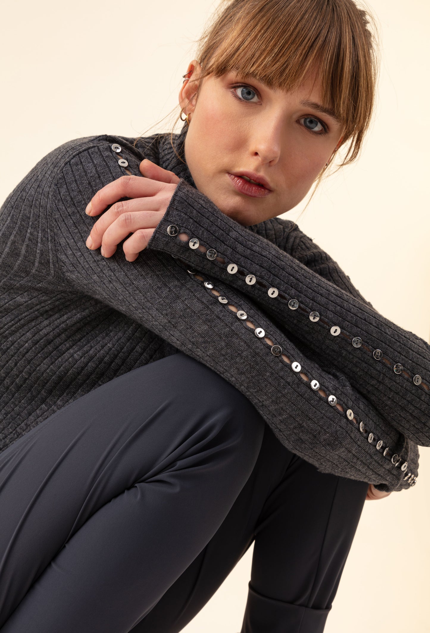 Pull fin Kris gris 50% laine 2