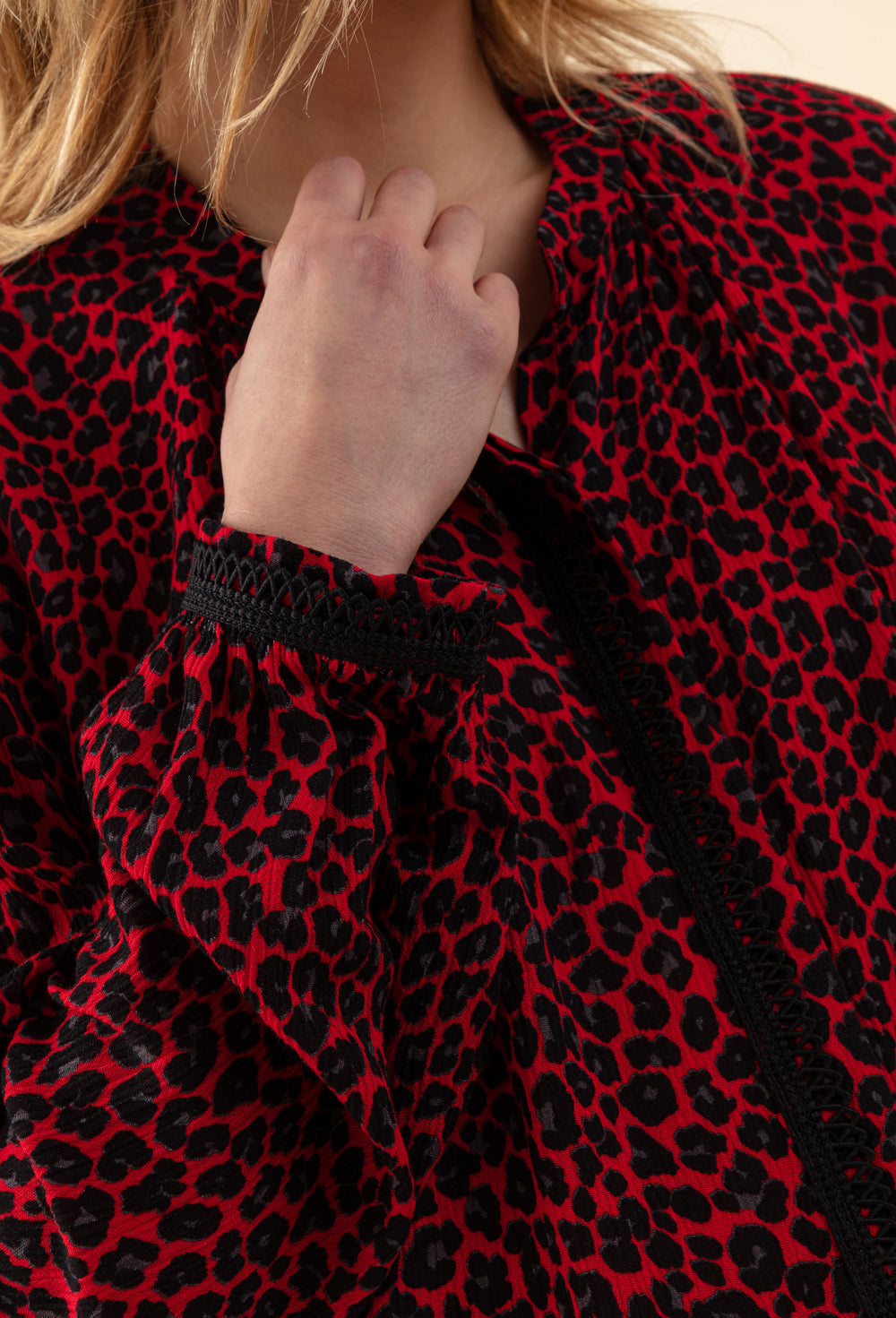 Chemise Gael imprimé léopard rouge 3