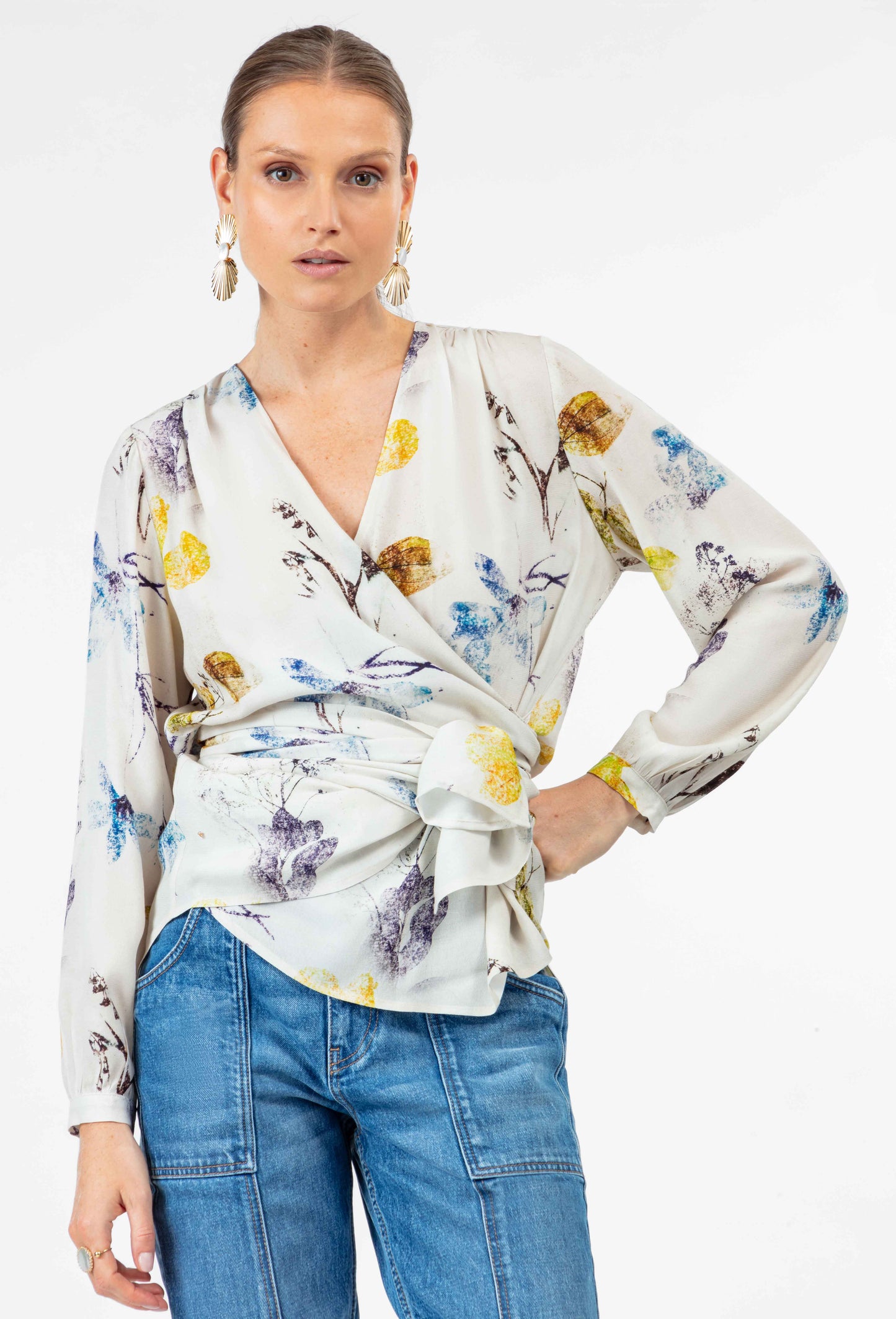 Blouse cache-coeur Orion en crêpe 2