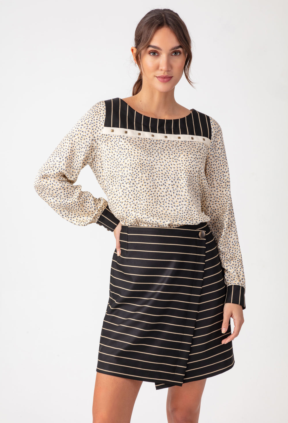 Robe courte Louna bi-matière 1