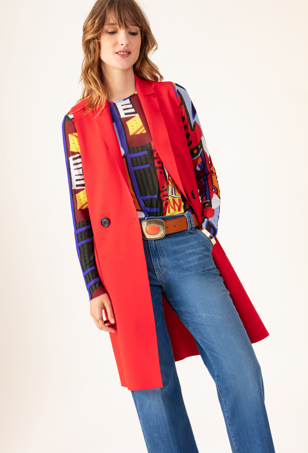 Gilet Raphael rouge en jersey technique 1