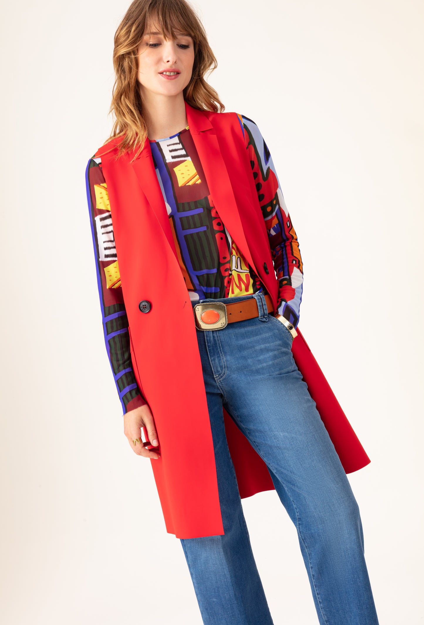 Gilet Raphael rouge en jersey technique 1