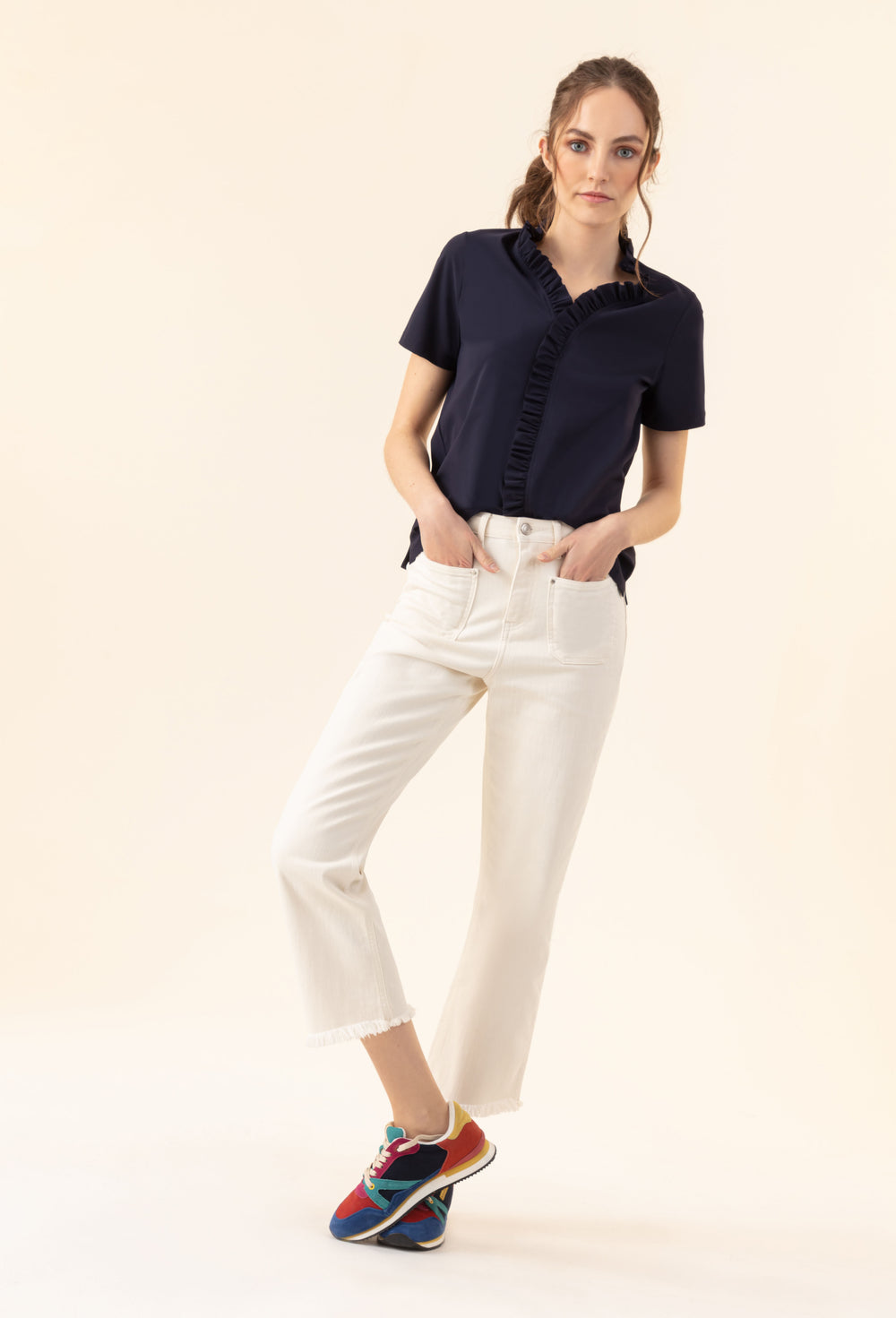 Jean Musc en coton écru 1