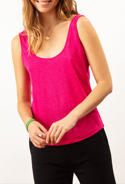 Debardeur Sienna fuchsia 100% lin 1