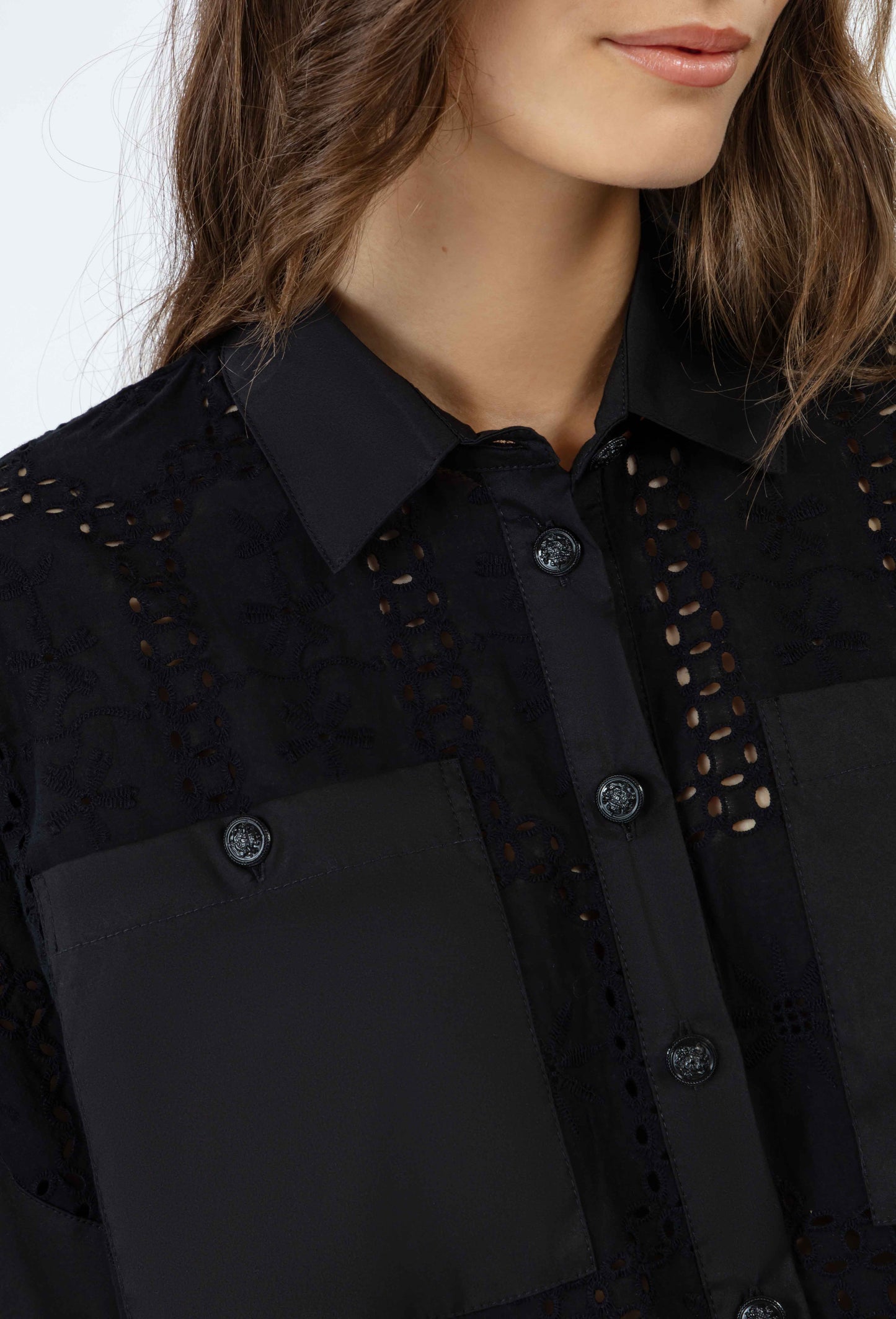 Chemise courte Paige noire 3