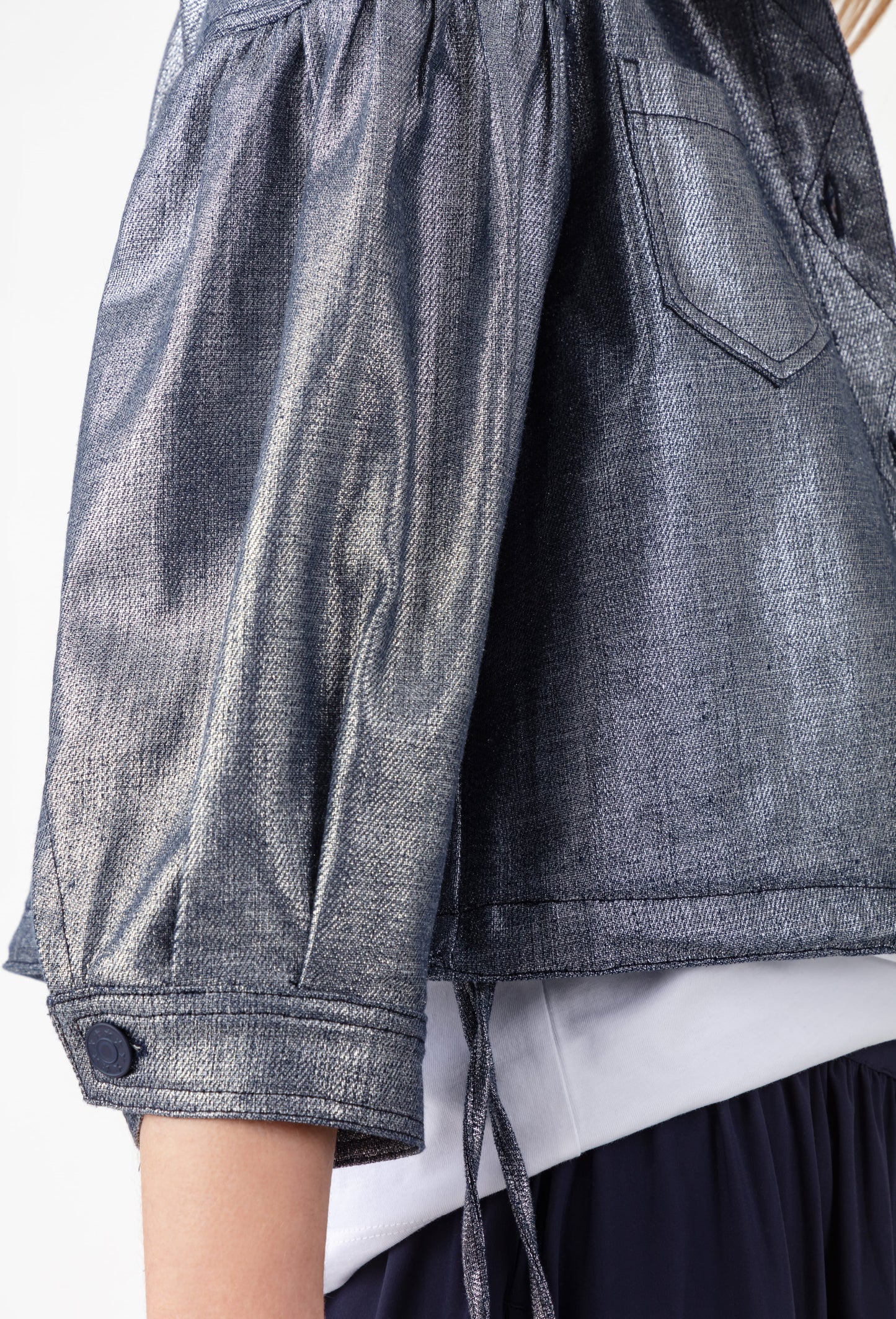 Blouson lamé argent Selene 3
