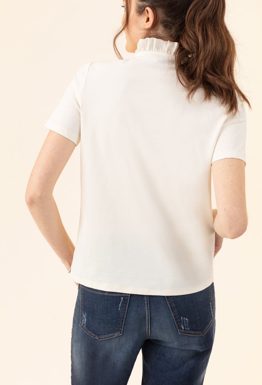 Tee-Shirt Bonheur en jersey technique écru 3