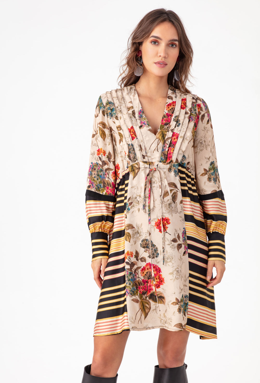 Robe courte Iris mix imprimé 1
