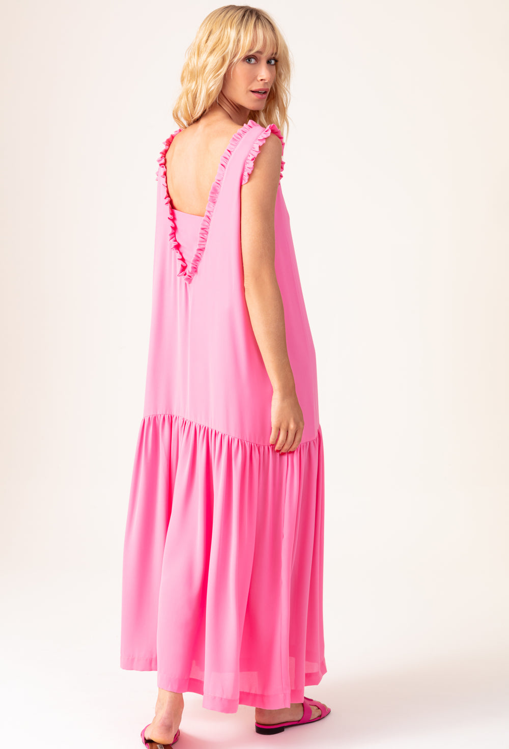 Robe longue Aneta rose 3