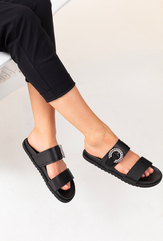 Sandales Victor noires en cuir 3