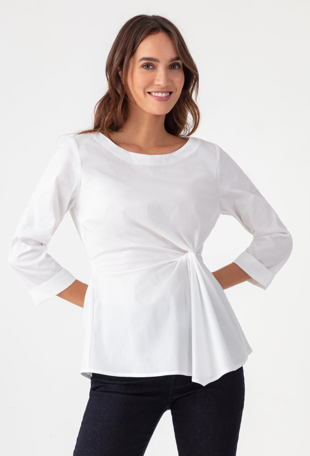 Top Marylin blanc en popeline 1