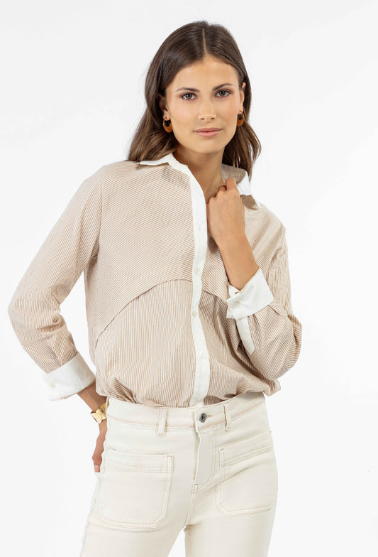 Chemise Enora en popeline rayée 1