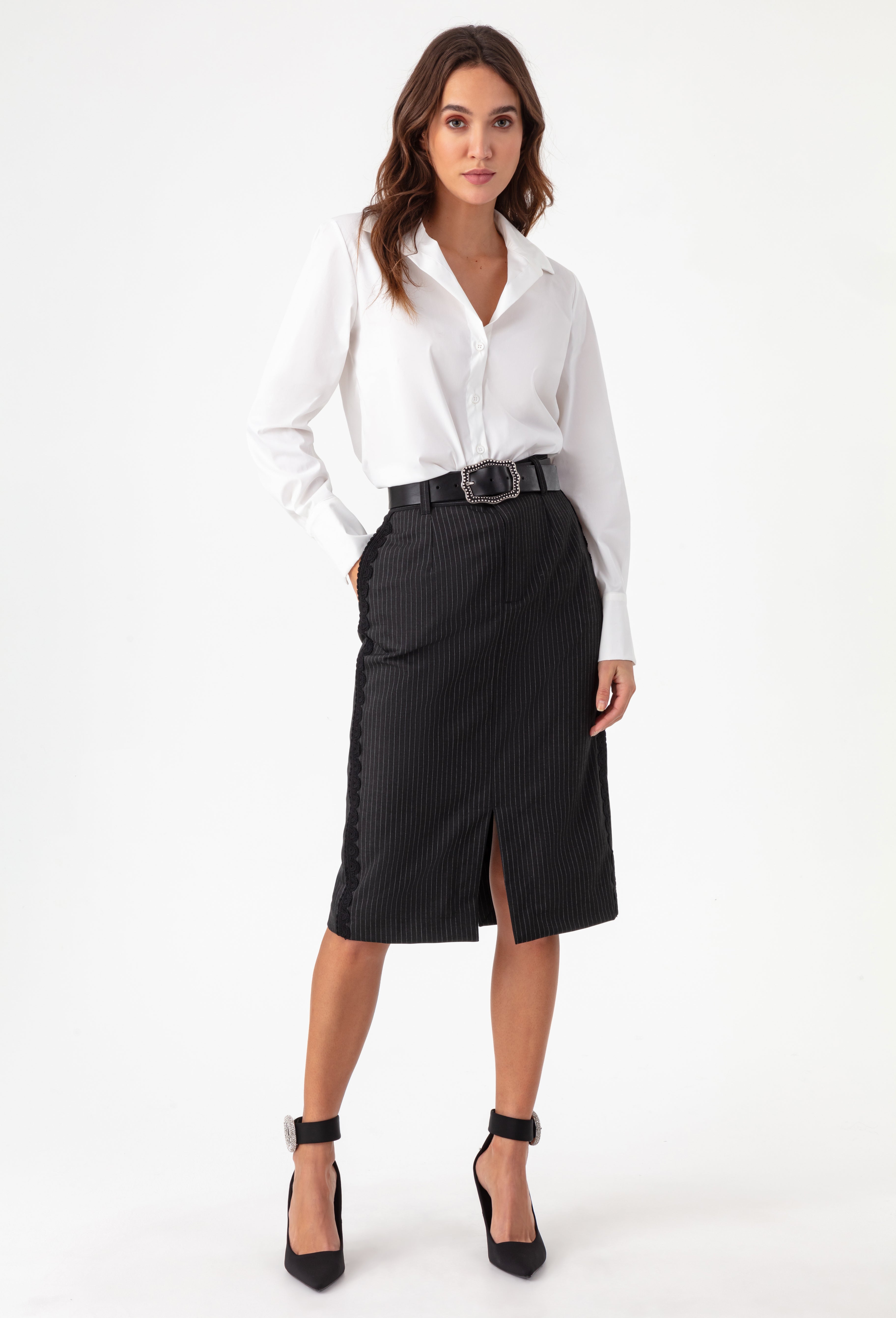 Jupe Crayon Midi Steilmann Ivoire - Taille 16 - Femme - Très Bon état