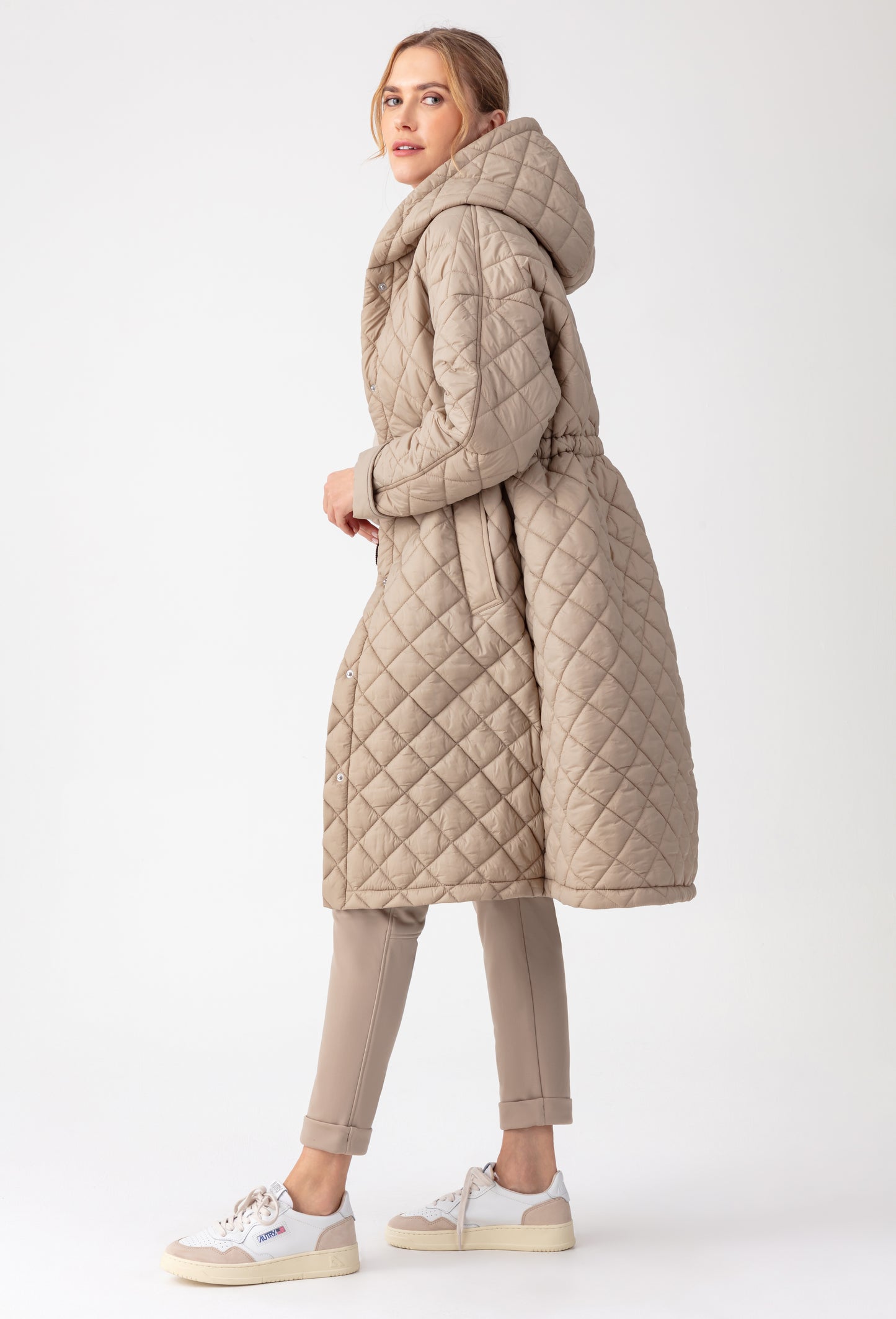 Doudoune longue Harvey beige 1