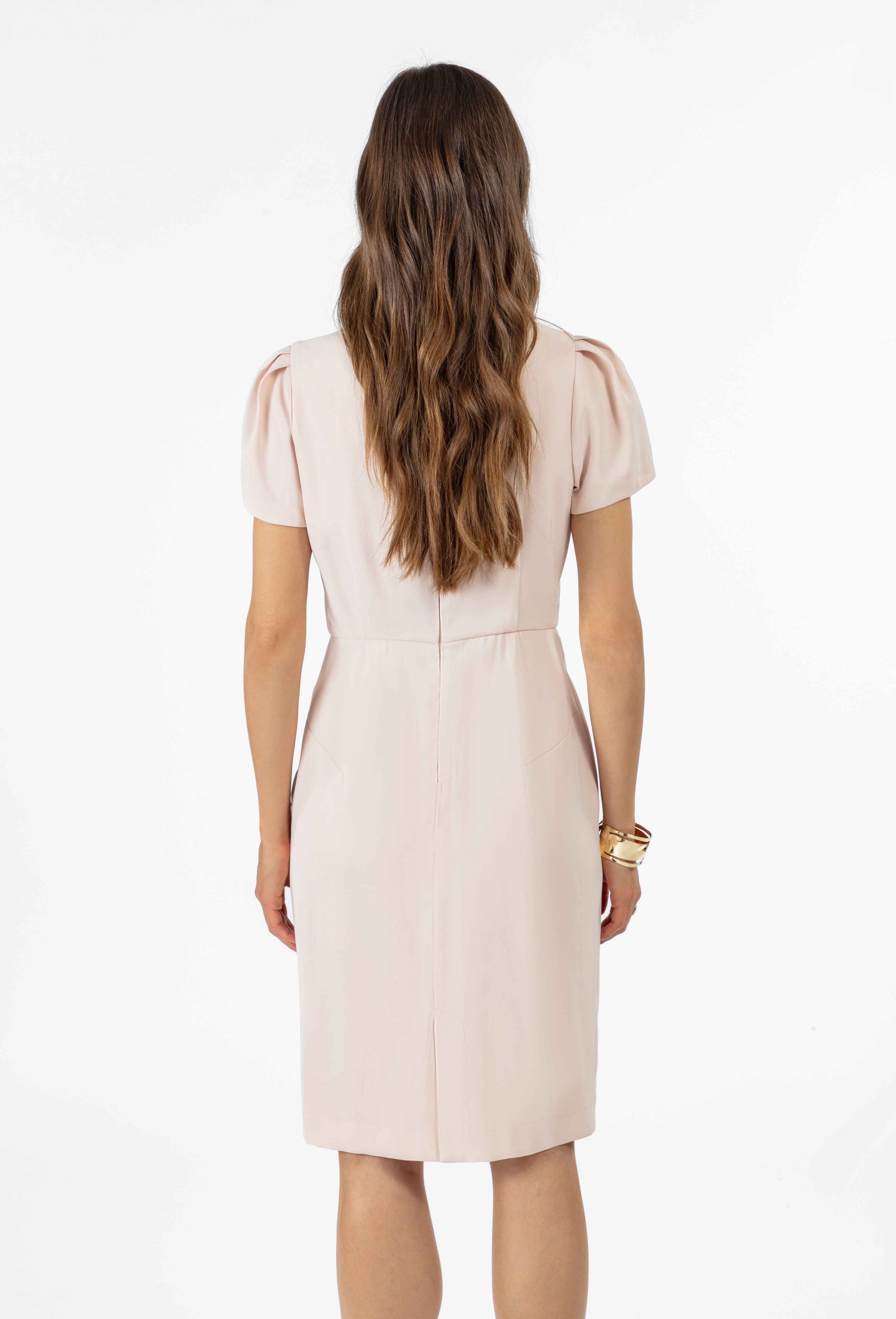 Robe fourreau Adelie rose poudrée 3