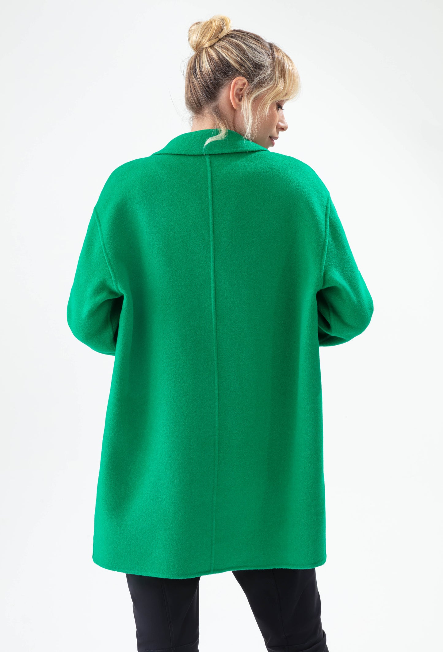 Manteau double face Amalia vert 100% laine 5