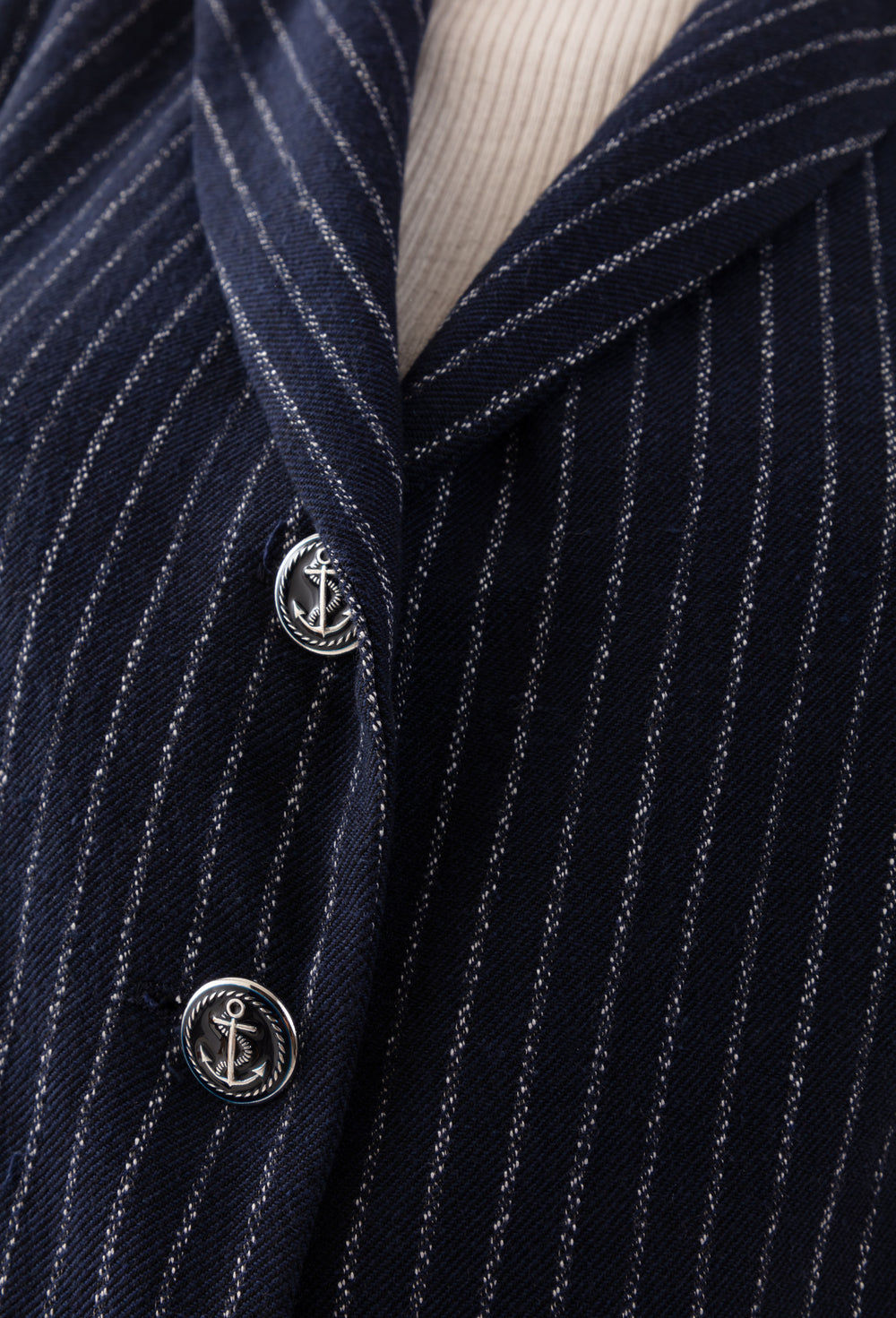 Veste cintrée Aston marine rayure écrue 5