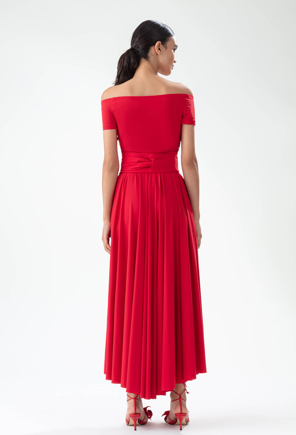 Robe longue EUGENIA rouge coquelicot 3