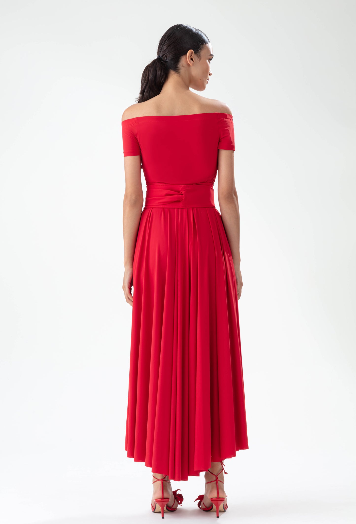 Robe longue EUGENIA rouge coquelicot 3