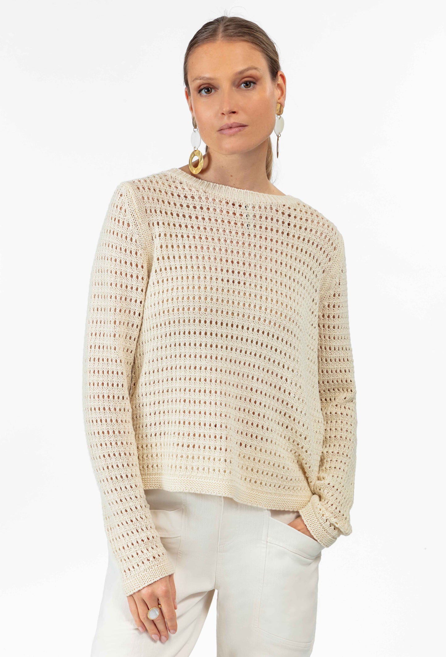 Gilet Nino beige en coton 1