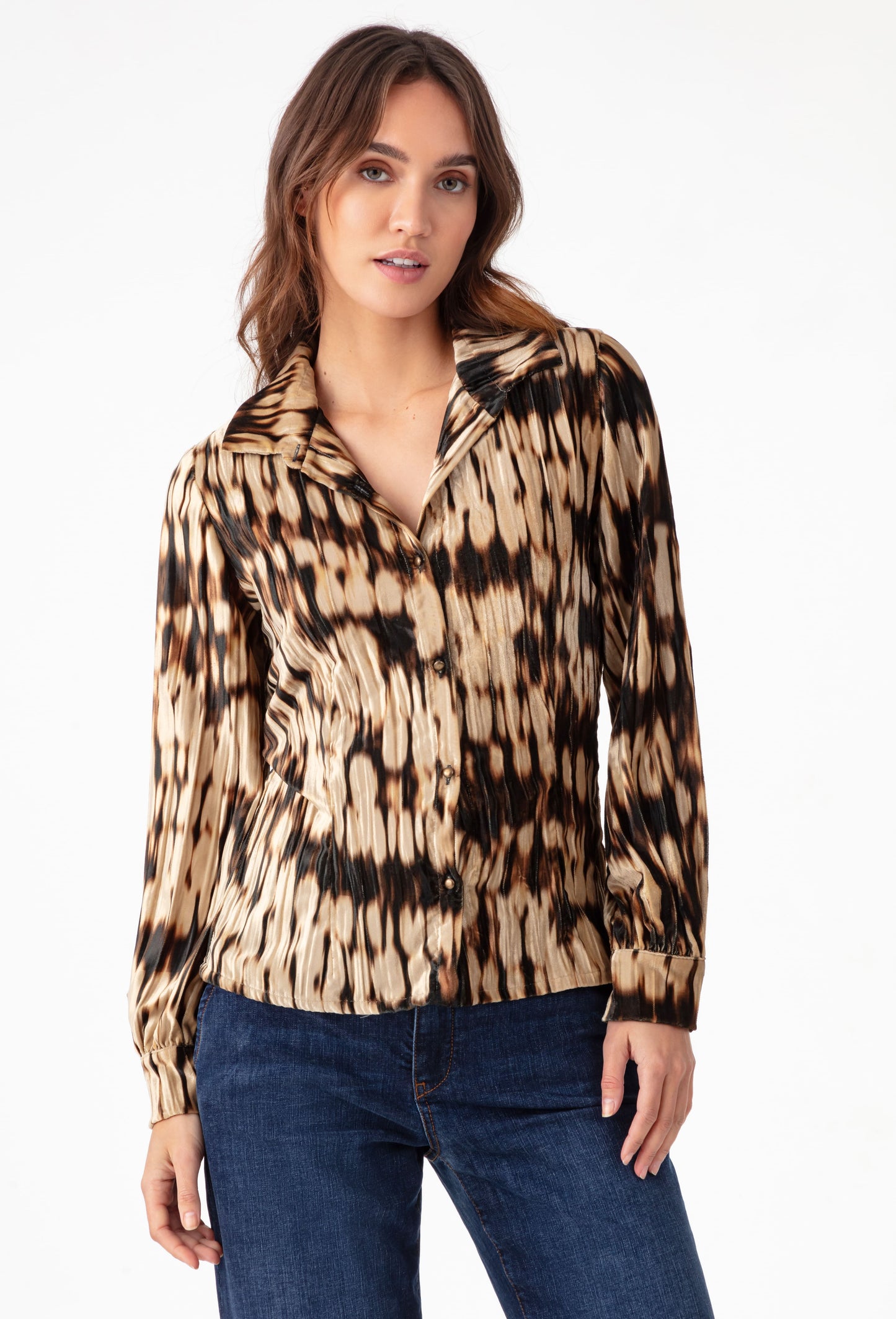 Chemise ajustée Ness en velours 1