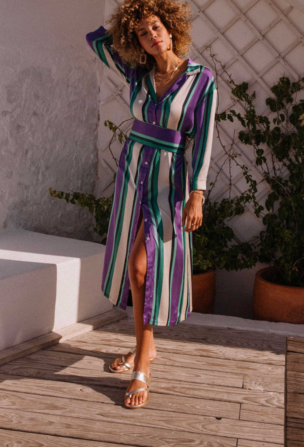 Sandales Barnabé en cuir doré 2