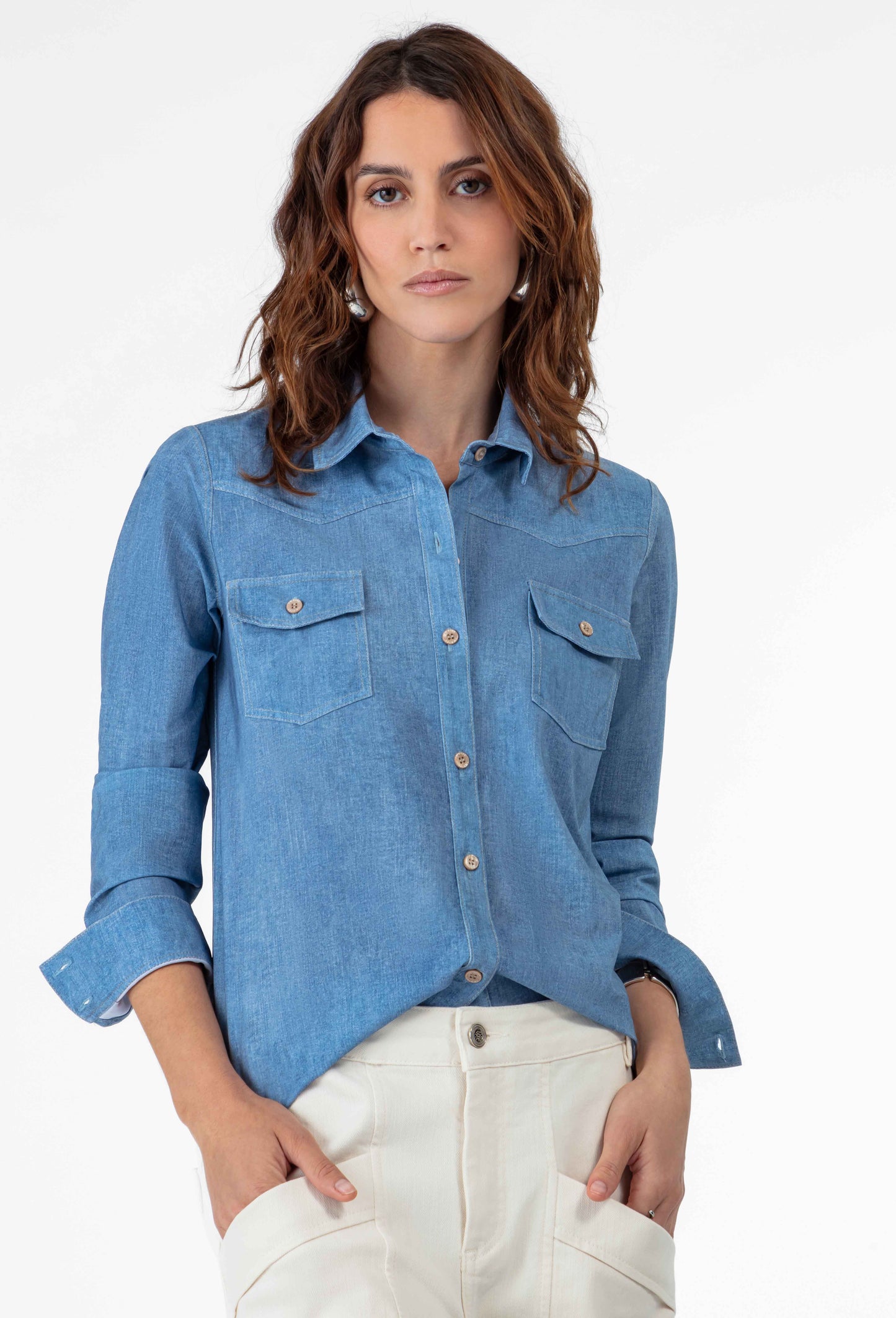 Chemise Lou en jersey technique denim 2