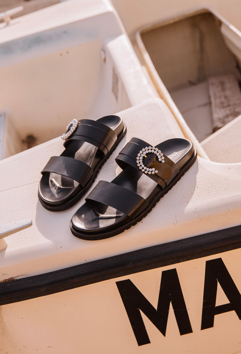 Sandales Victor noires en cuir 2