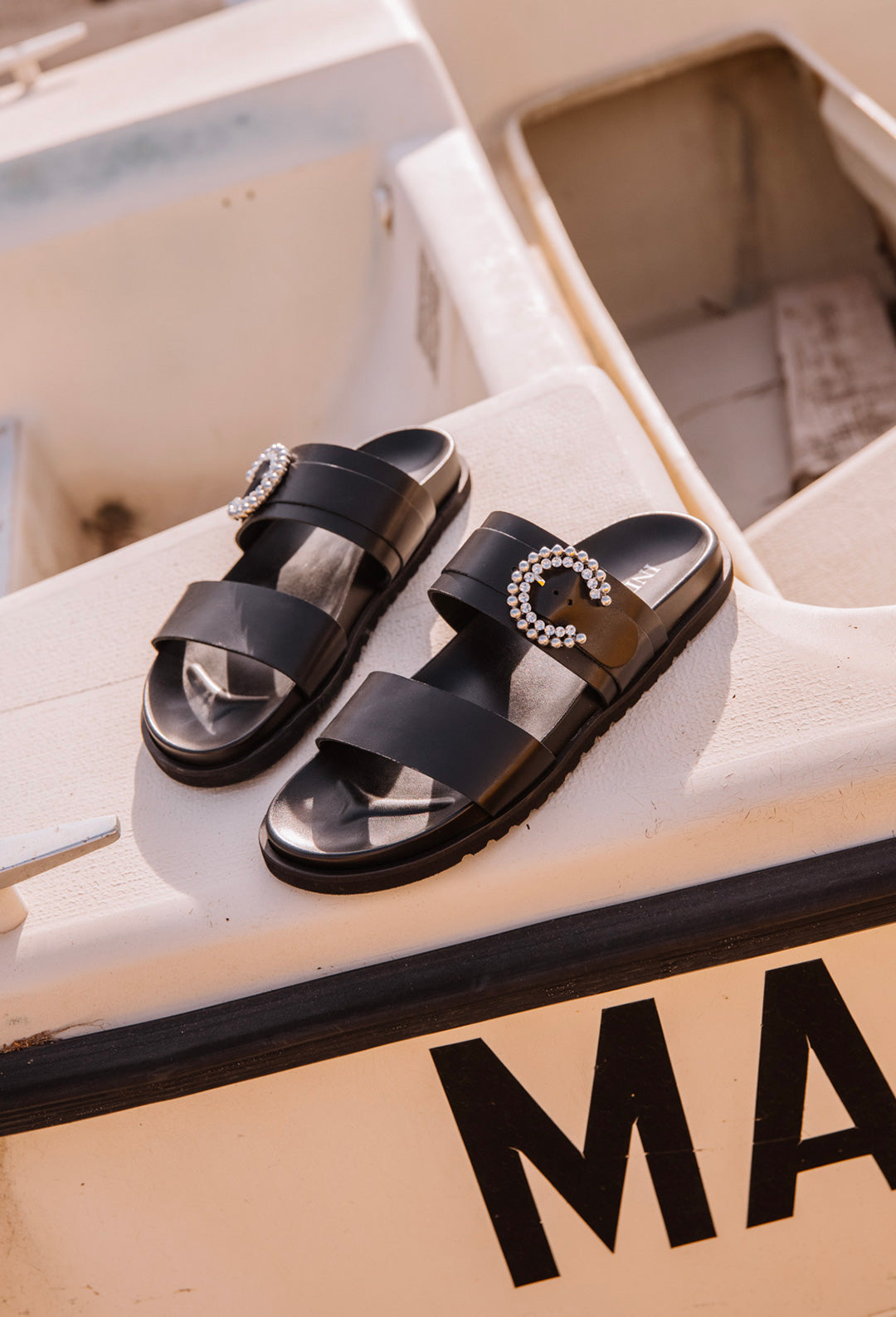 Sandales Victor noires en cuir 2