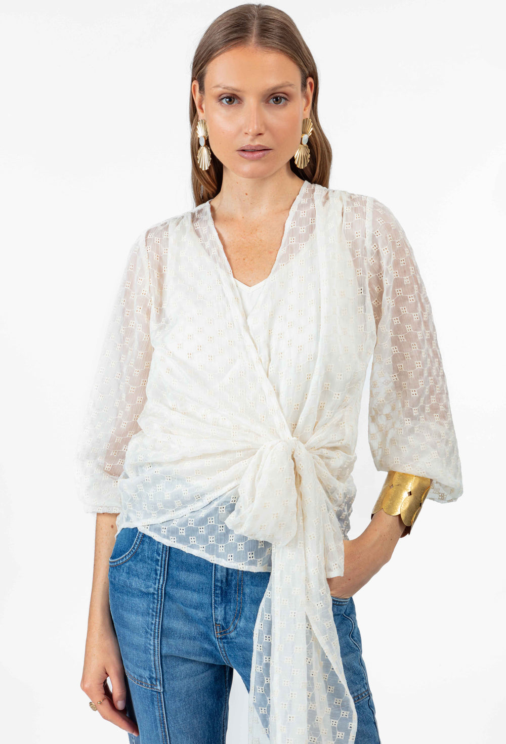 Blouse cache-coeur Gael en mousseline 1