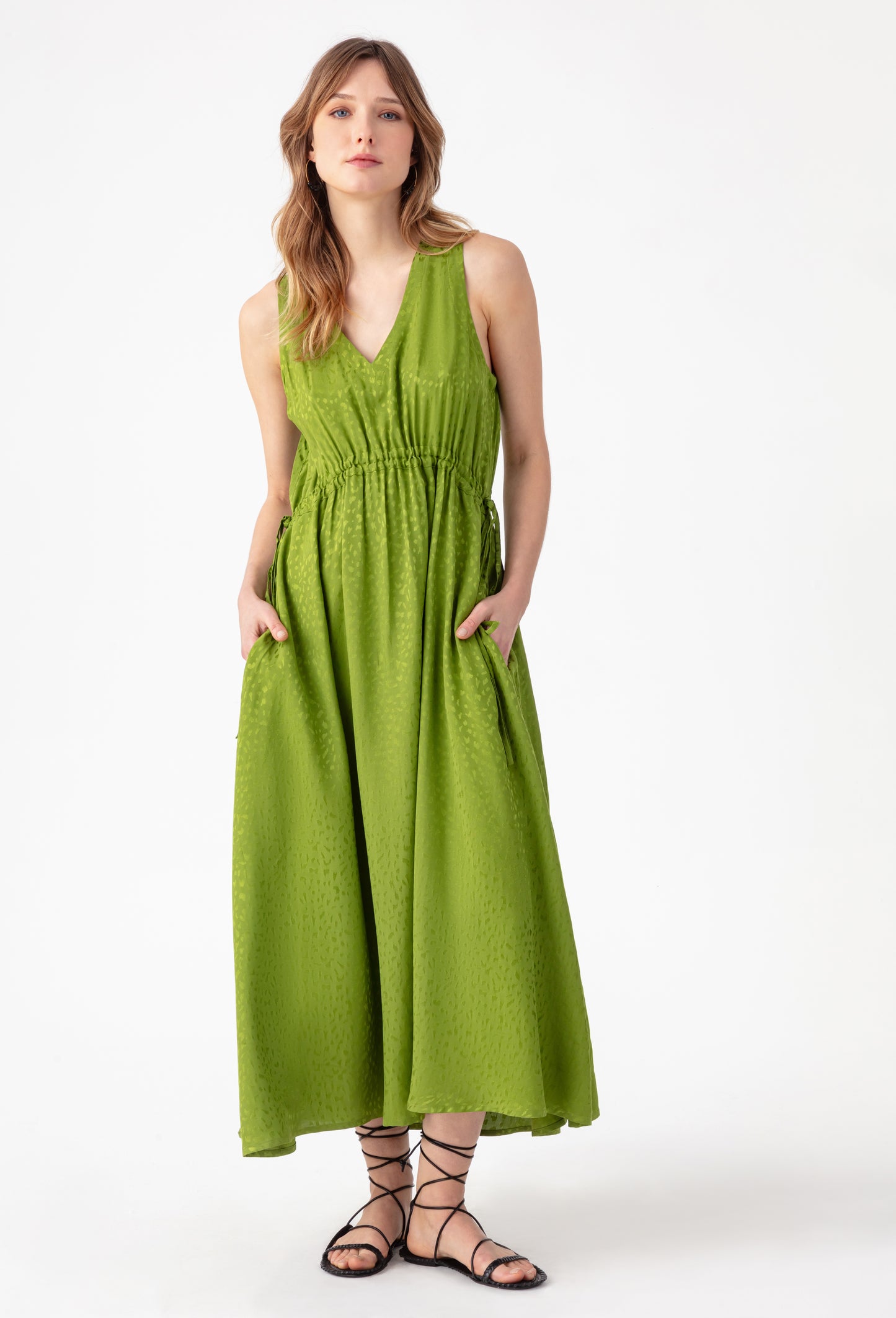 Robe longue verte Mika 1