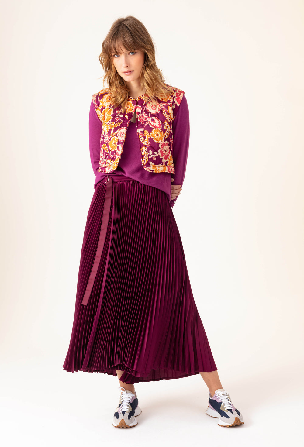 Jupe Martin plissée prune 1