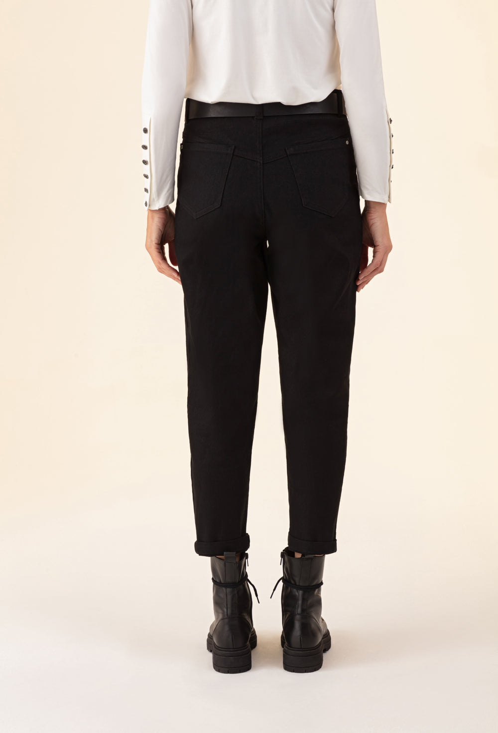 Jean Paule noir coupe droite en coton 3