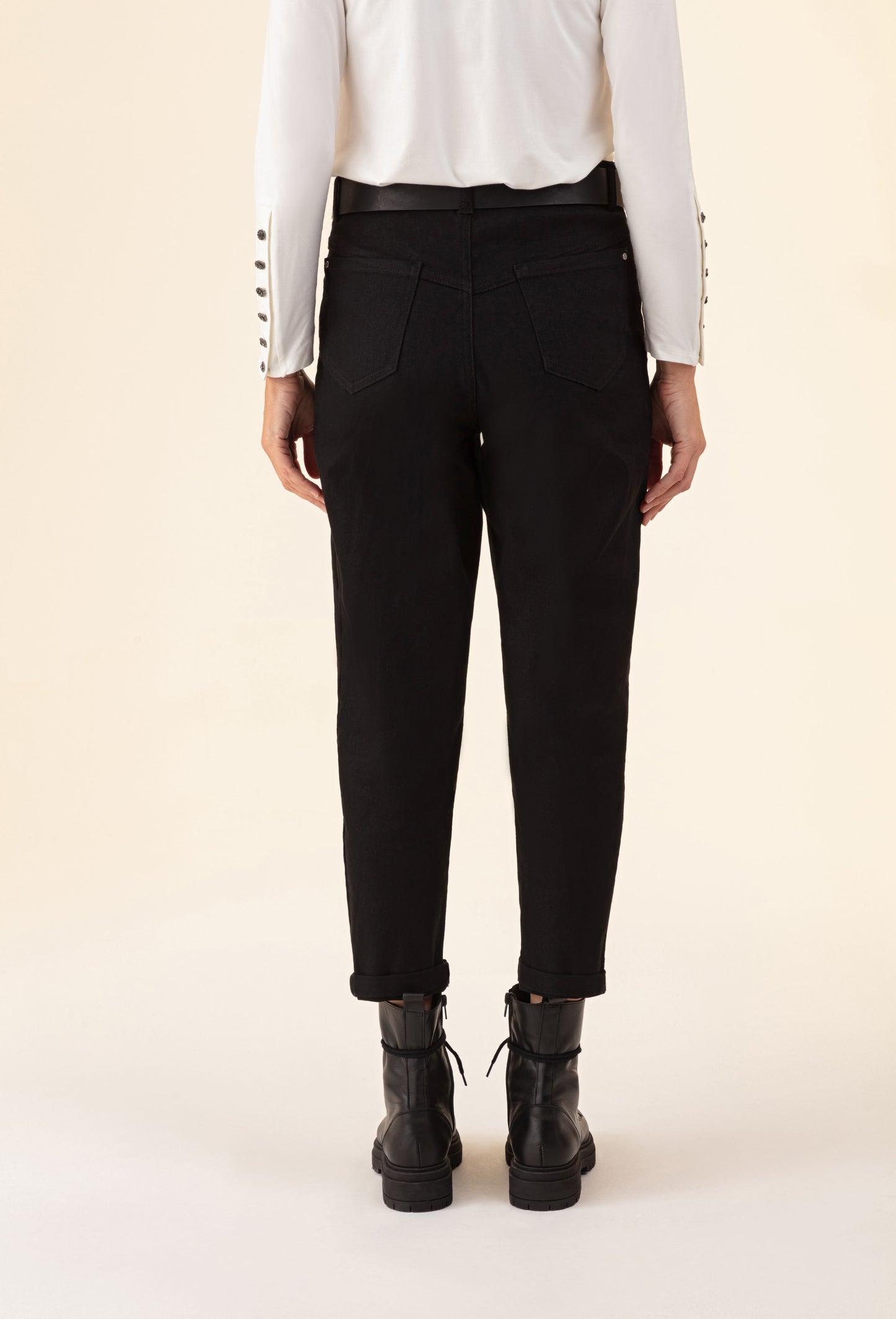 Jean Paule noir coupe droite en coton 3