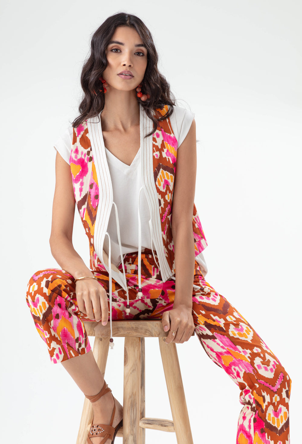 Pantalon Bengale coupe bootcut imprimé ikat 5