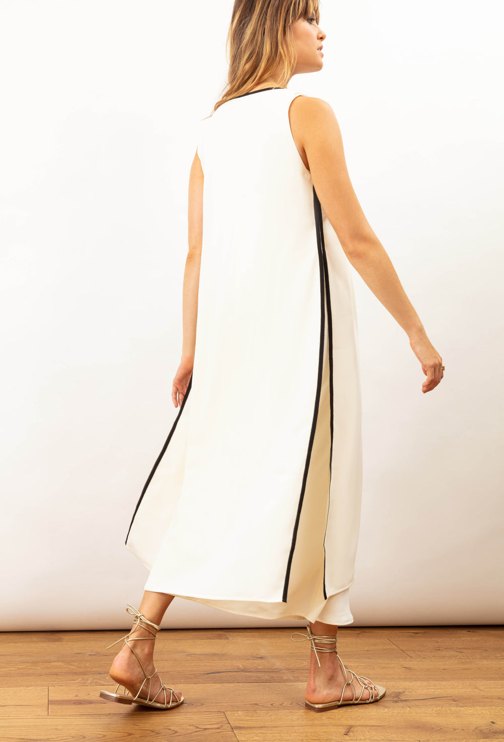 Gilet long Isabella ivoire 2
