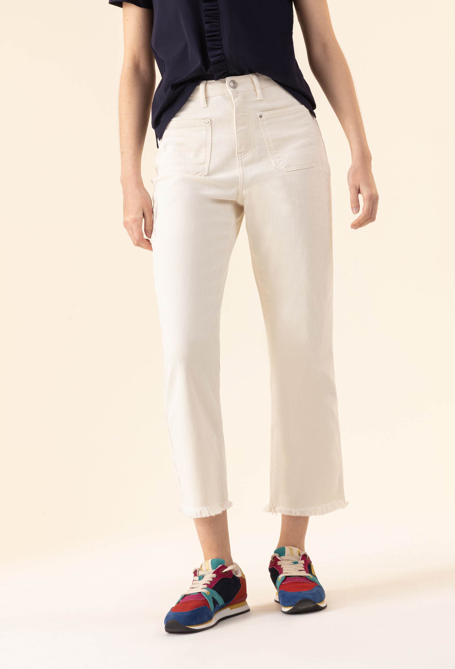 Jean Musc en coton écru 2