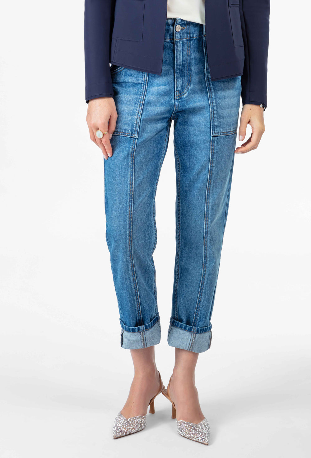 Jean mom Pavel en denim bleu 2