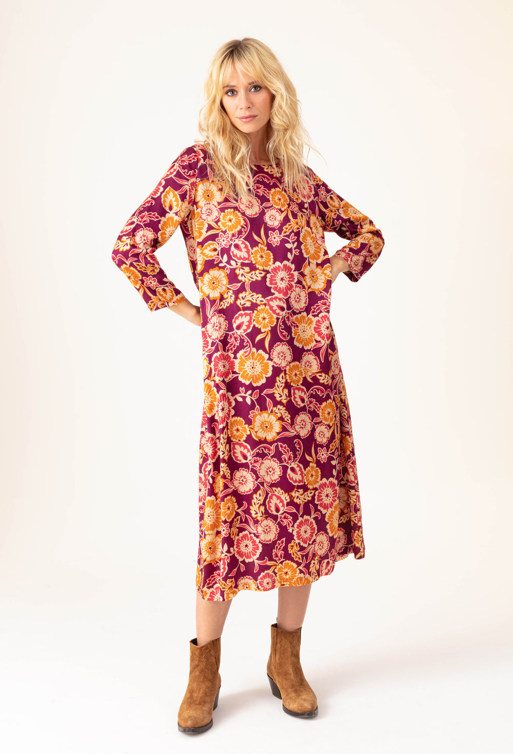Robe longue Max imprimé fleuri 1