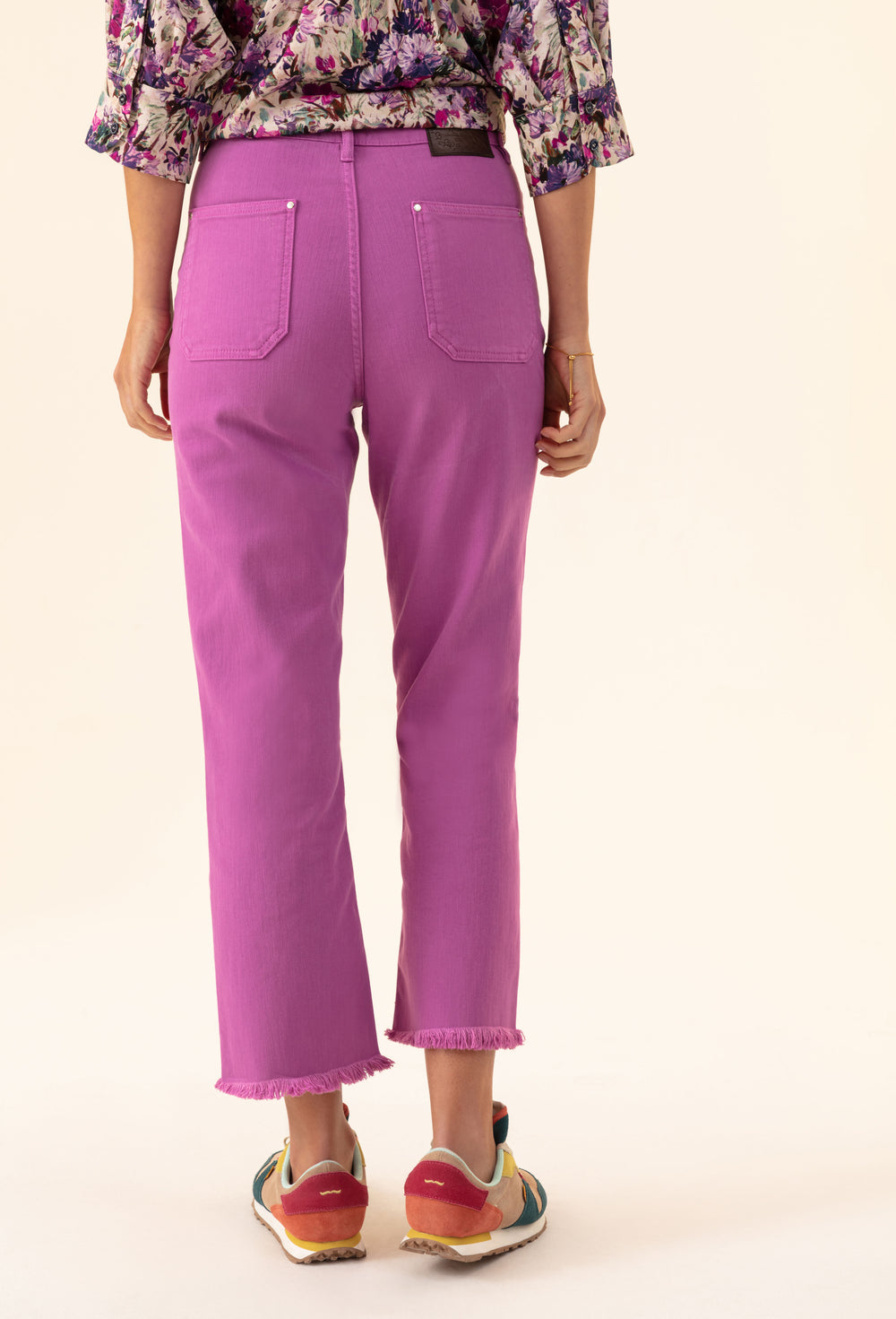 Jean Musc en coton rose 4